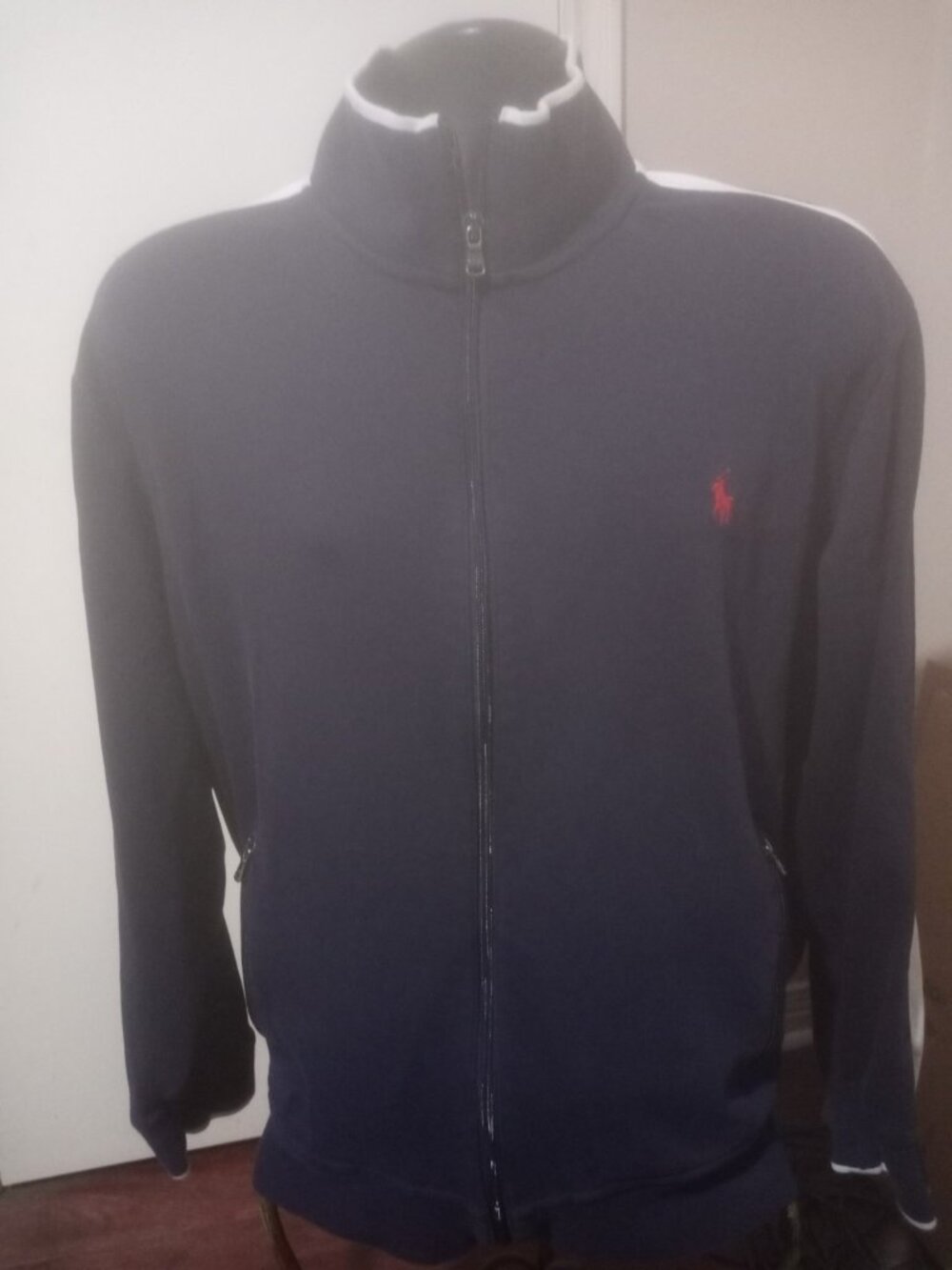 Men's Polo Ralph Lauren Navy Blue 2pc Jacket Pants Set Jogging Outfit XL